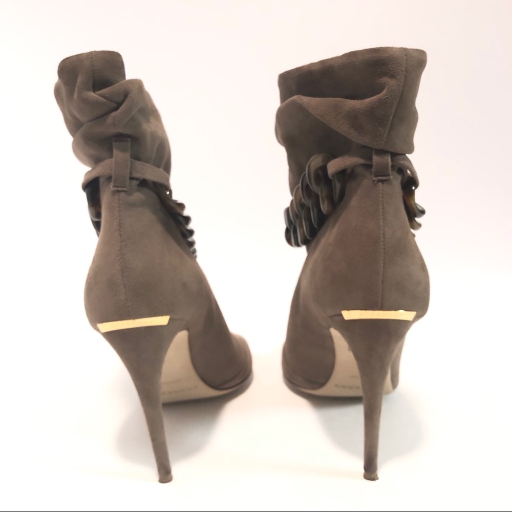 Burberry Punterel Peep Toe Bootie 38.5 Tan - Picture 4 of 6